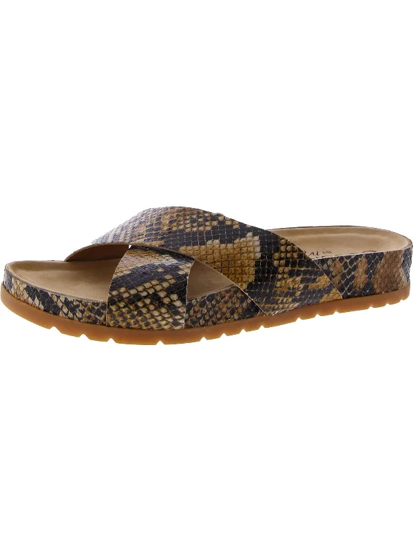 Womens Suede Footbed Slide Sandals Retro Plimsoll Style  