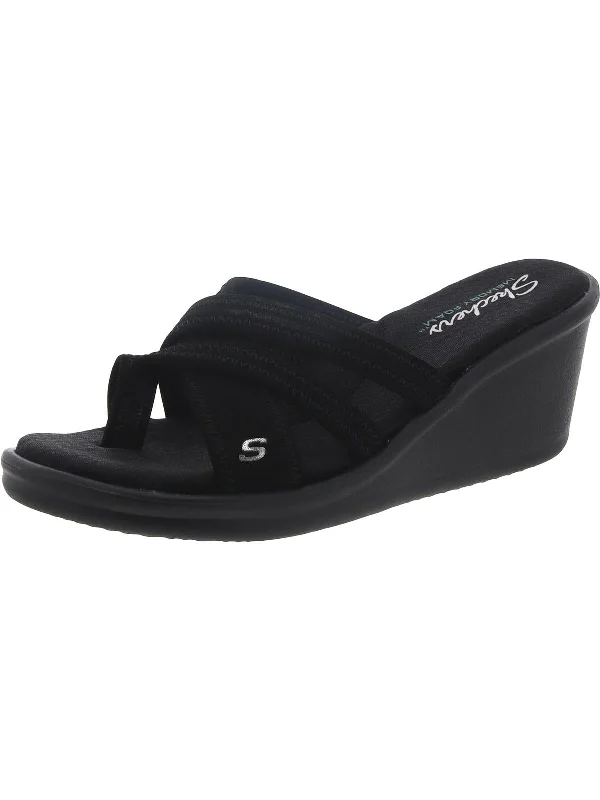 Womens Toe Loop Sli Wedge Sandals Strap - Up Sandal Resort Style  