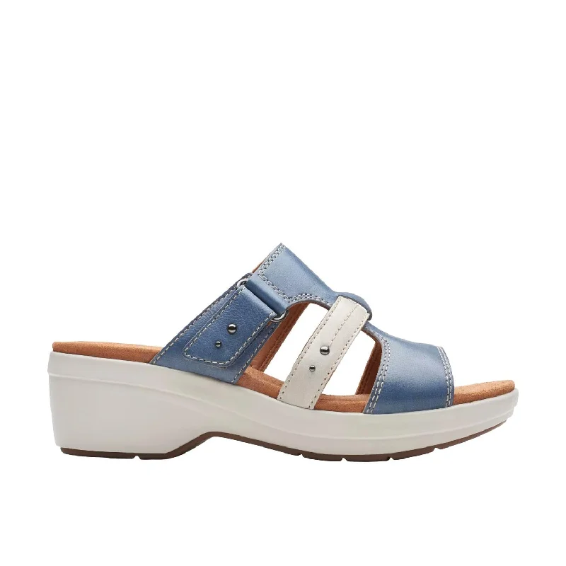 Women's Tuleah Jane Sandals - Wide Width In Denim Combi Beaded Moccasin Design 