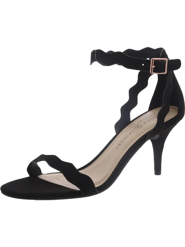 Womens Velour Ankle Strap Heels Victorian - Era Boot Style  