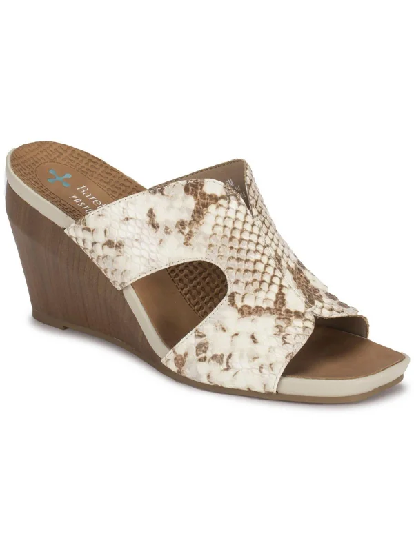 Yinifer Womens Faux Leather Animal Print Wedge Sandals Minimalist Sneaker Style  