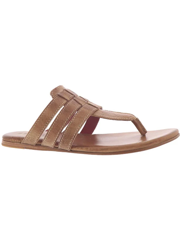 Yoli  Womens Leather Slip On Flip-Flops Tassel Driving Shoe Look 
