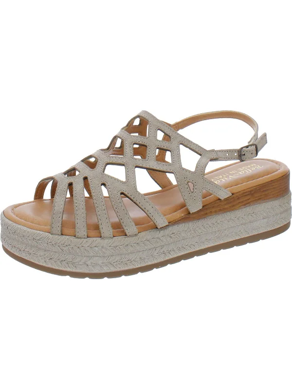 Zip-Italy Womens Leather Slingback Platform Sandals Loose - Fit Slipper Style  
